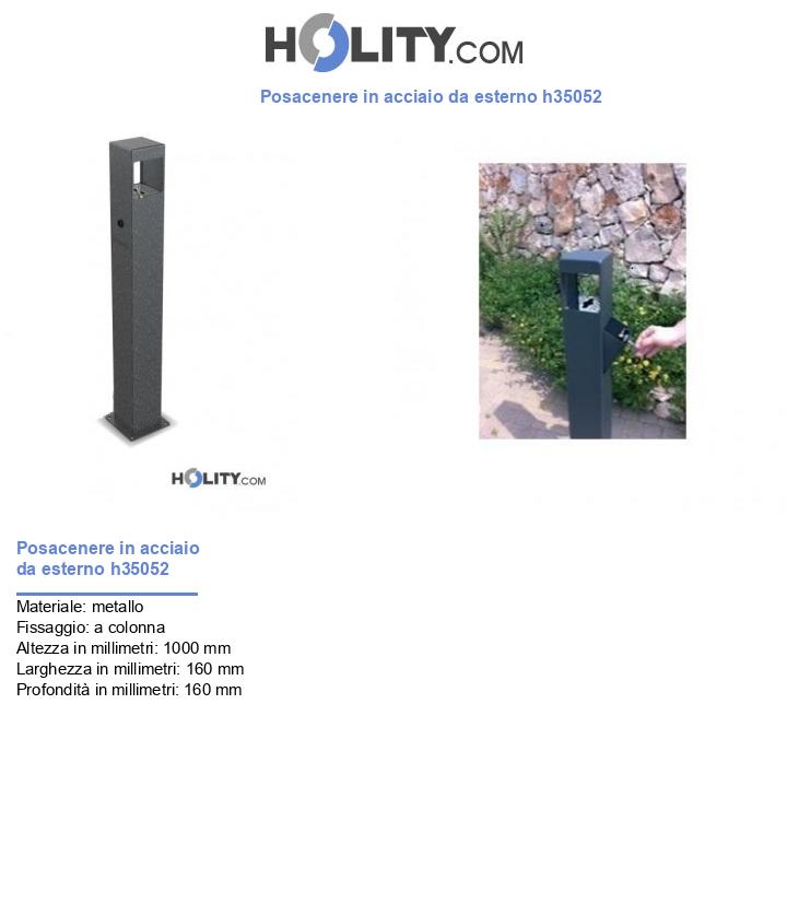 Posacenere in acciaio da esterno h35052