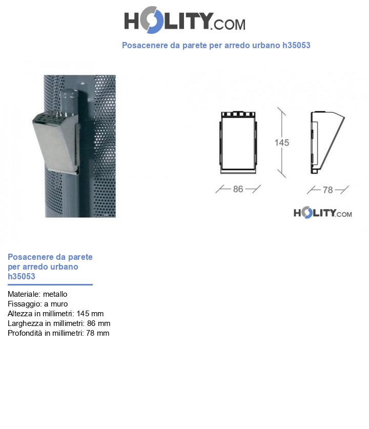 Posacenere da parete per arredo urbano h35053