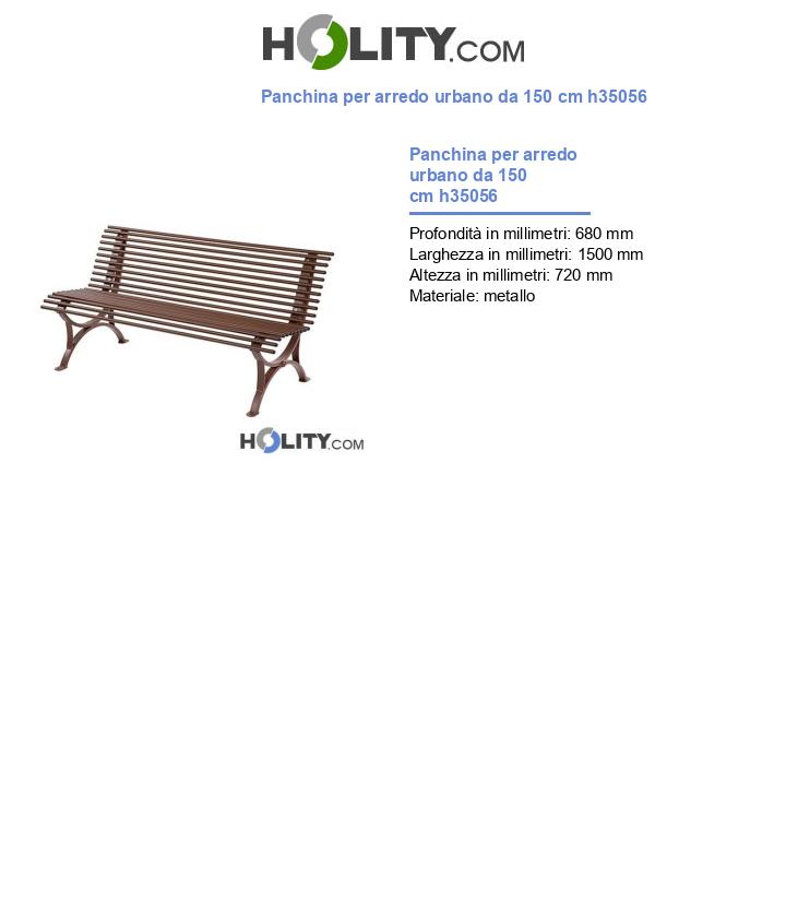 Panchina per arredo urbano da 150 cm h35056