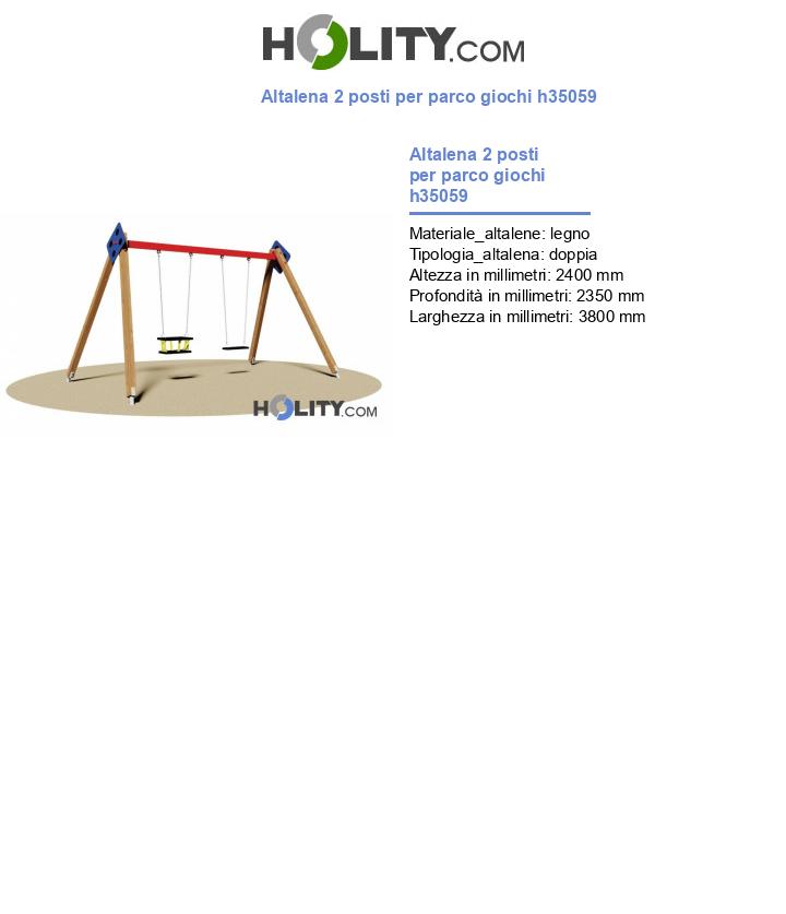 Altalena 2 posti per parco giochi h35059