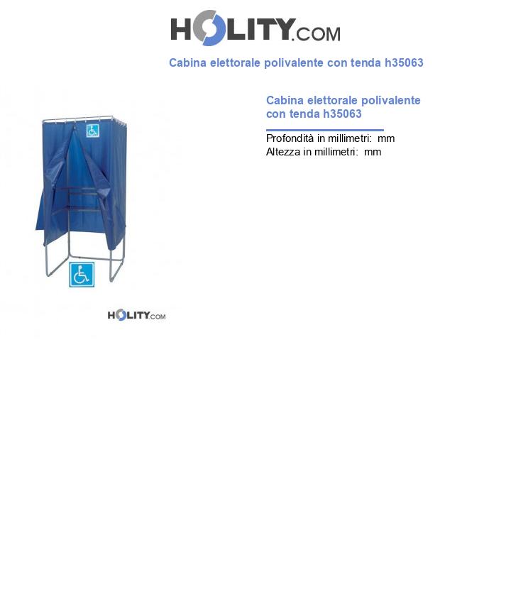 Cabina elettorale polivalente con tenda h35063