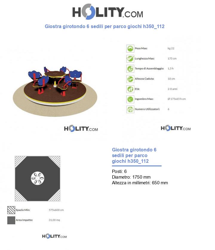 Giostra girotondo 6 sedili per parco giochi h350_112