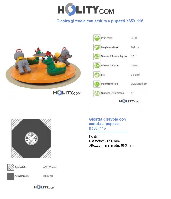 Giostra girevole con seduta a pupazzi h350_116