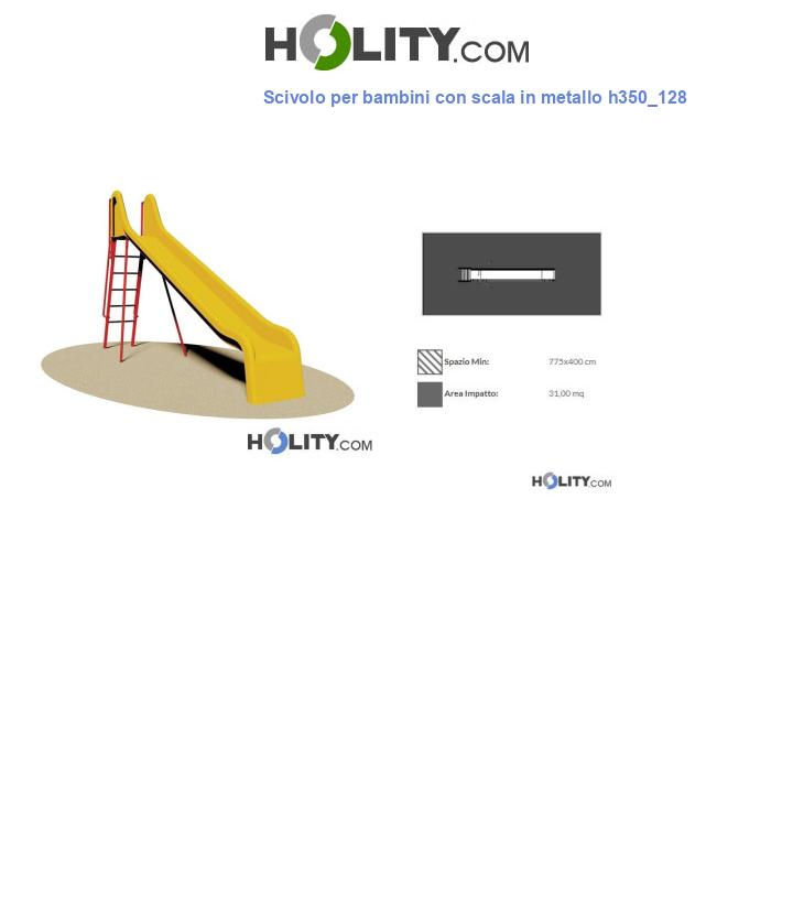 Scivolo per bambini con scala in metallo h350_128