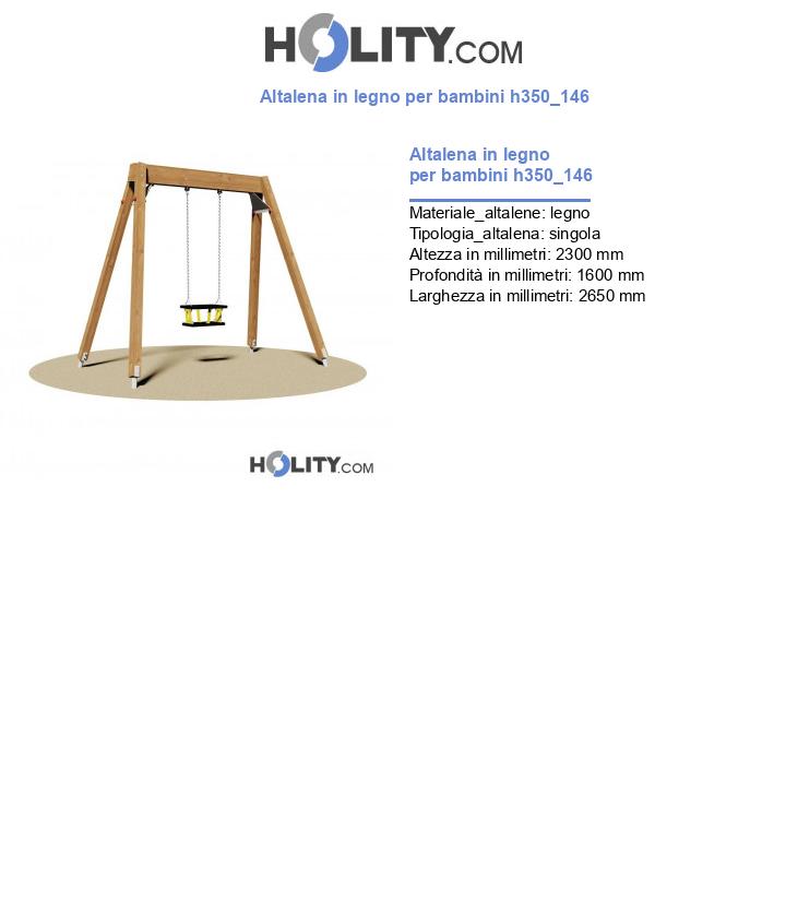 Altalena in legno per bambini h350_146