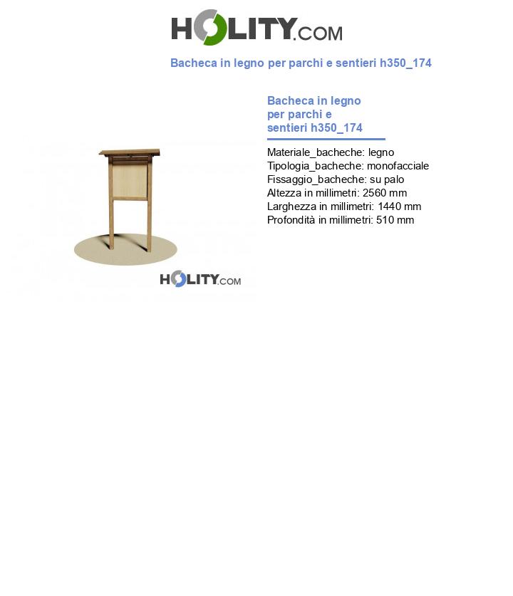 Bacheca in legno per parchi e sentieri h350_174