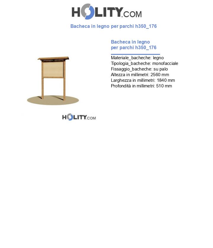 Bacheca in legno per parchi h350_176