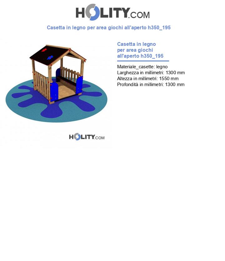 Casetta in legno per area giochi all\'aperto h350_195