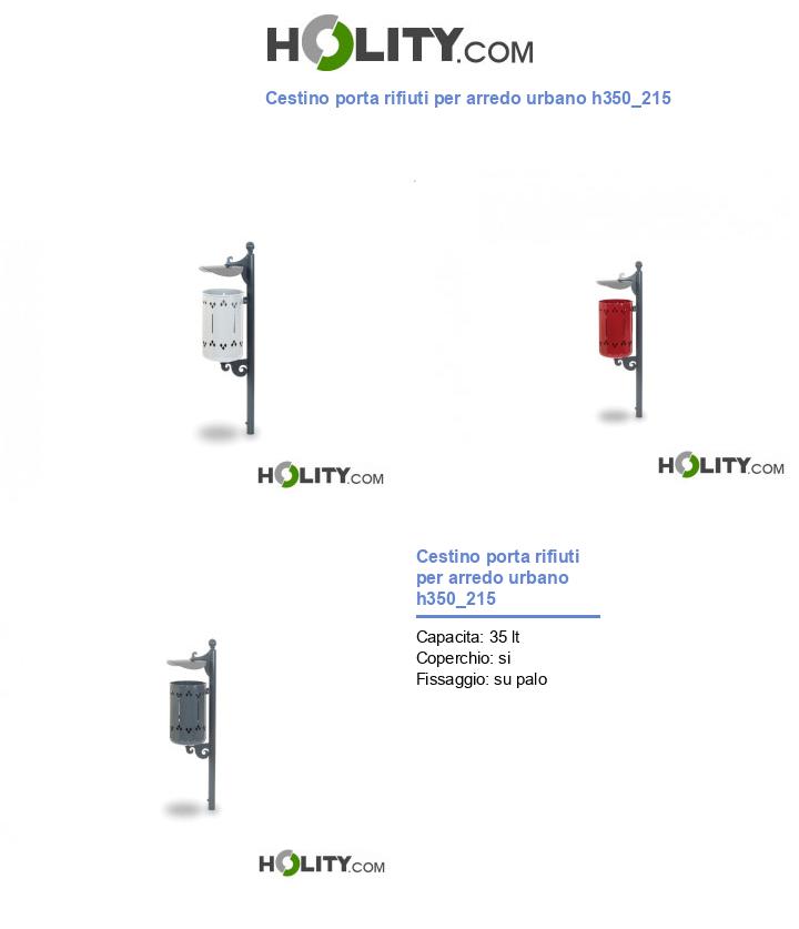 Cestino porta rifiuti per arredo urbano h350_215