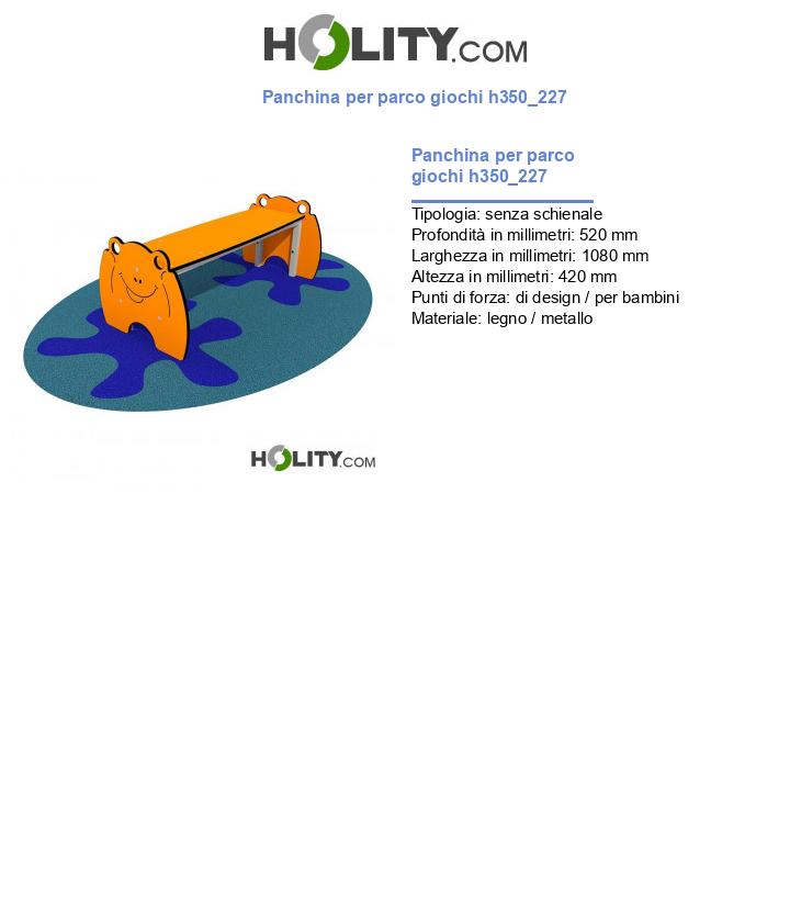 Panchina per parco giochi h350_227