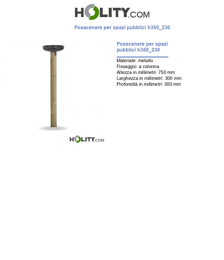 Posacenere per spazi pubblici h350_230