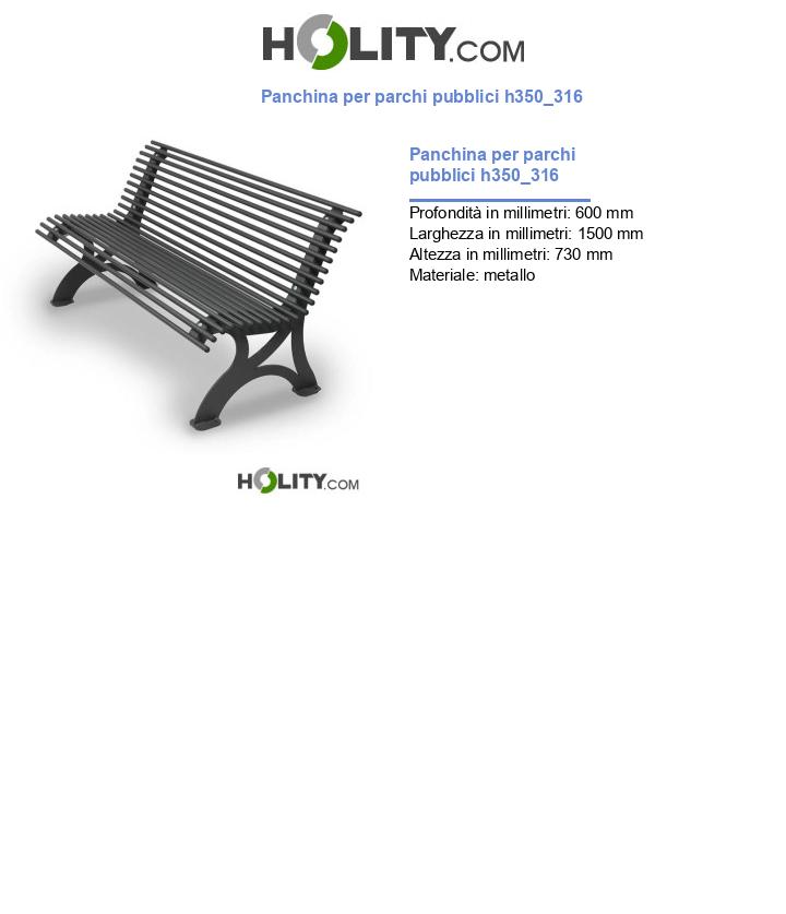 Panchina per parchi pubblici h350_316
