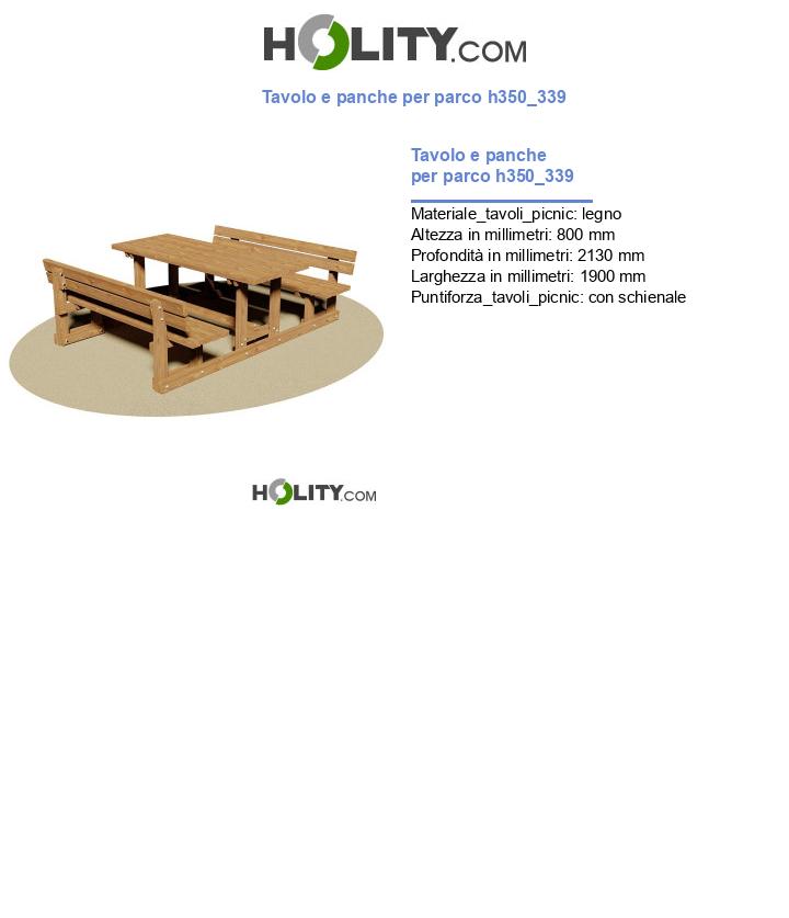 Tavolo e panche per parco h350_339