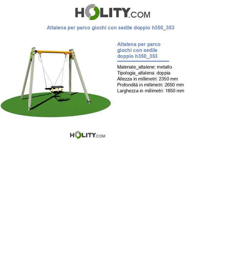 Altalena per parco giochi con sedile doppio h350_353