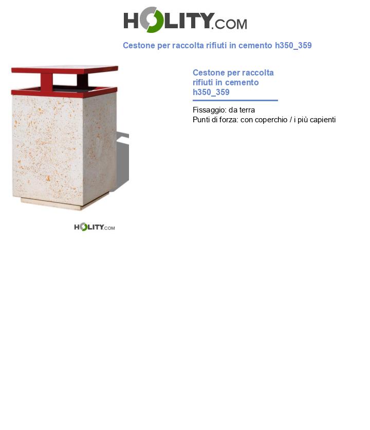 Cestone per raccolta rifiuti in cemento h350_359