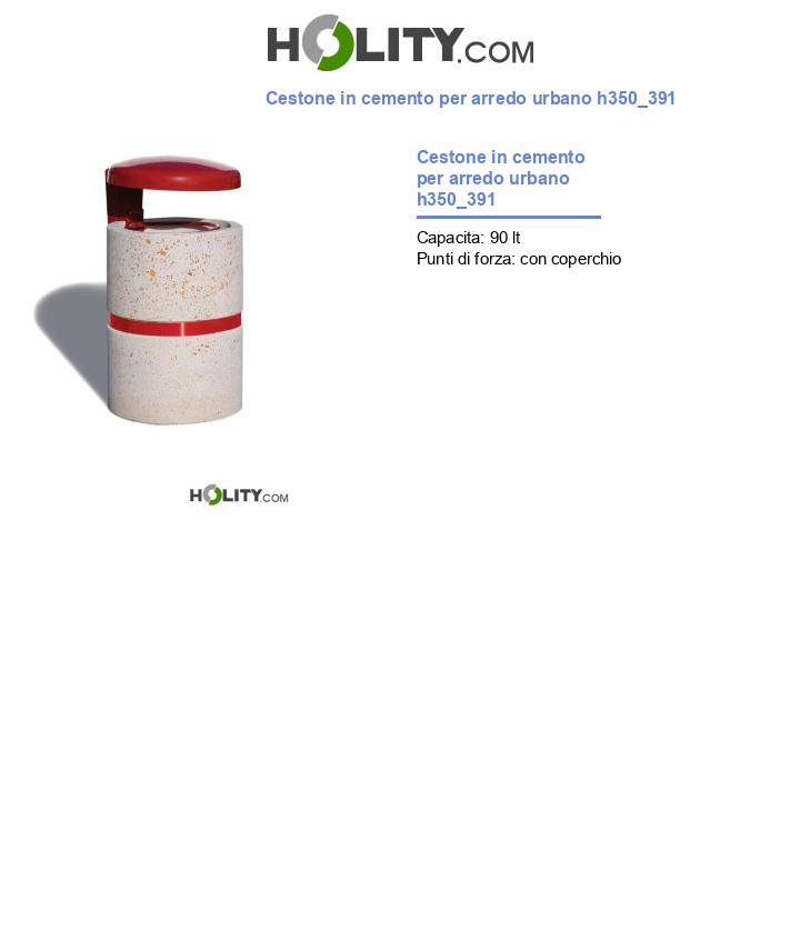 Cestone in cemento per arredo urbano h350_391