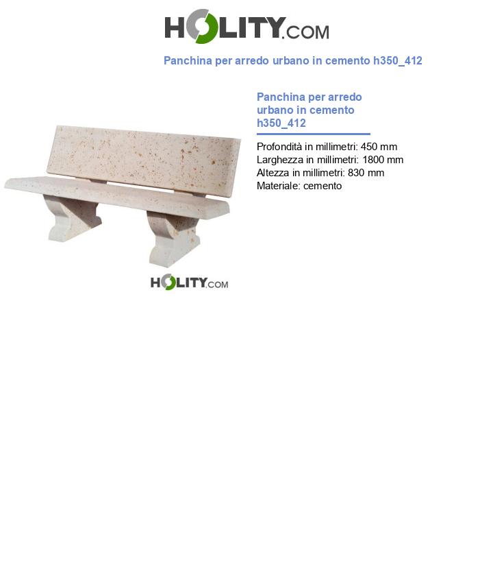 Panchina per arredo urbano in cemento h350_412