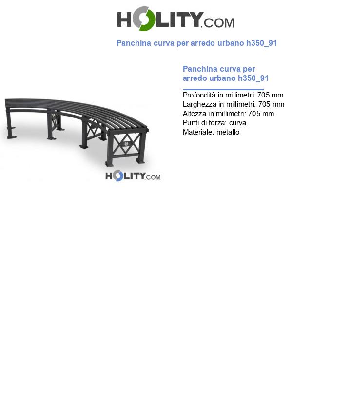 Panchina curva per arredo urbano h350_91