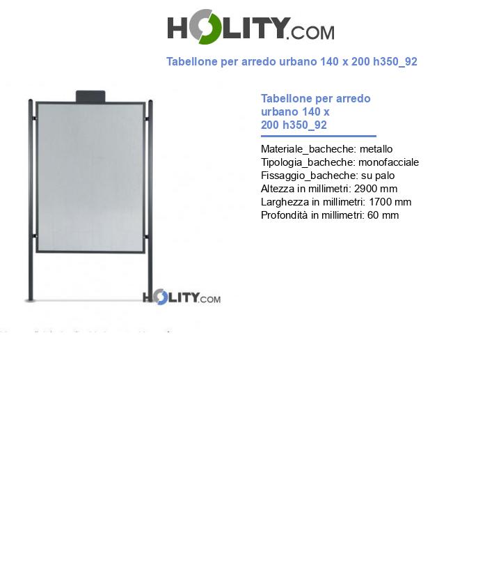 Tabellone per arredo urbano 140 x 200 h350_92