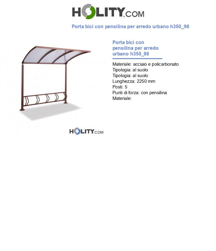 Porta bici con pensilina per arredo urbano h350_98