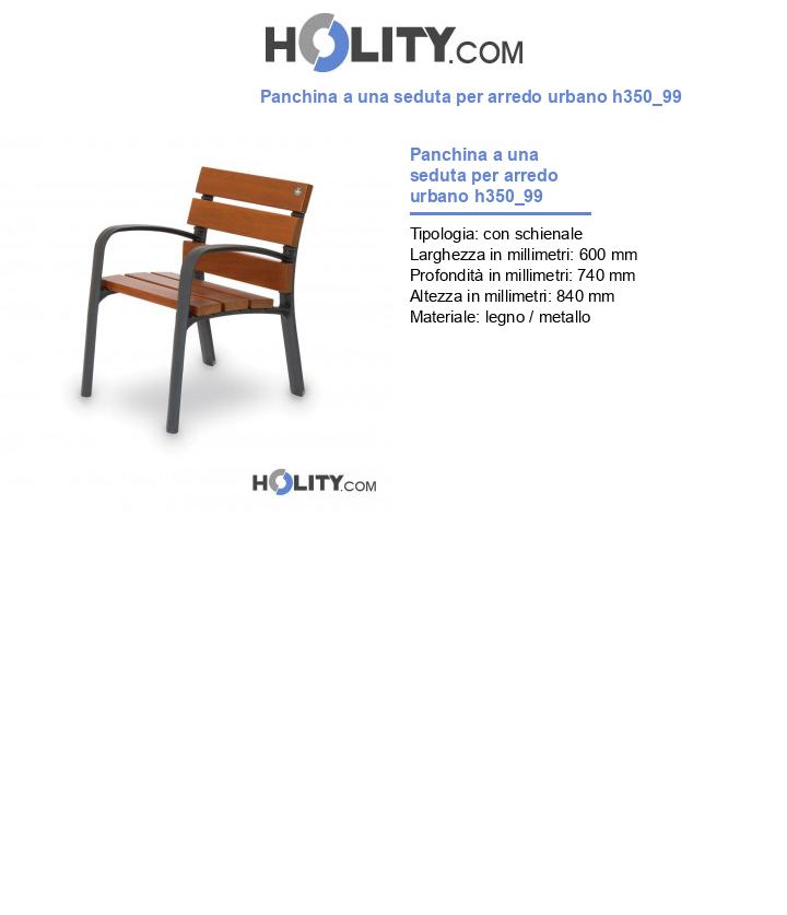 Panchina a una seduta per arredo urbano h350_99