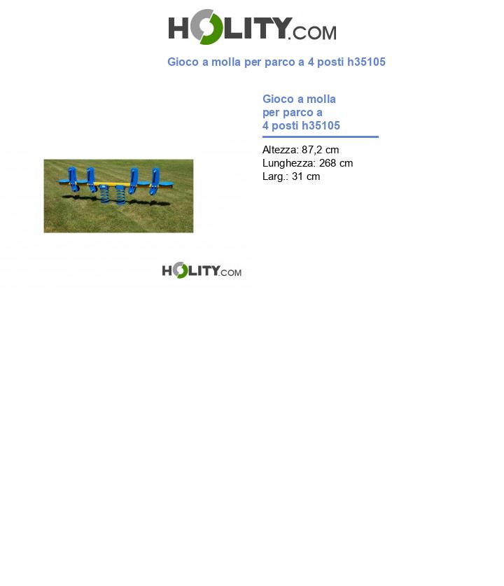 Gioco a molla per parco a 4 posti h35105