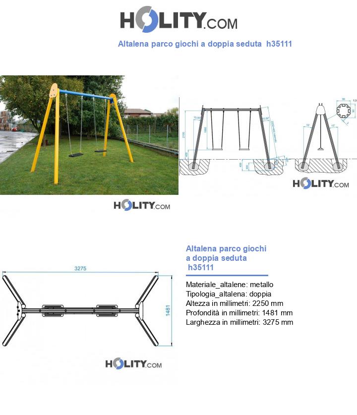 Altalena parco giochi a doppia seduta  h35111