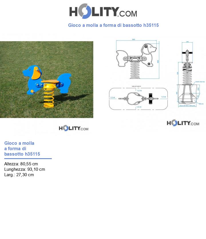 Gioco a molla a forma di bassotto h35115
