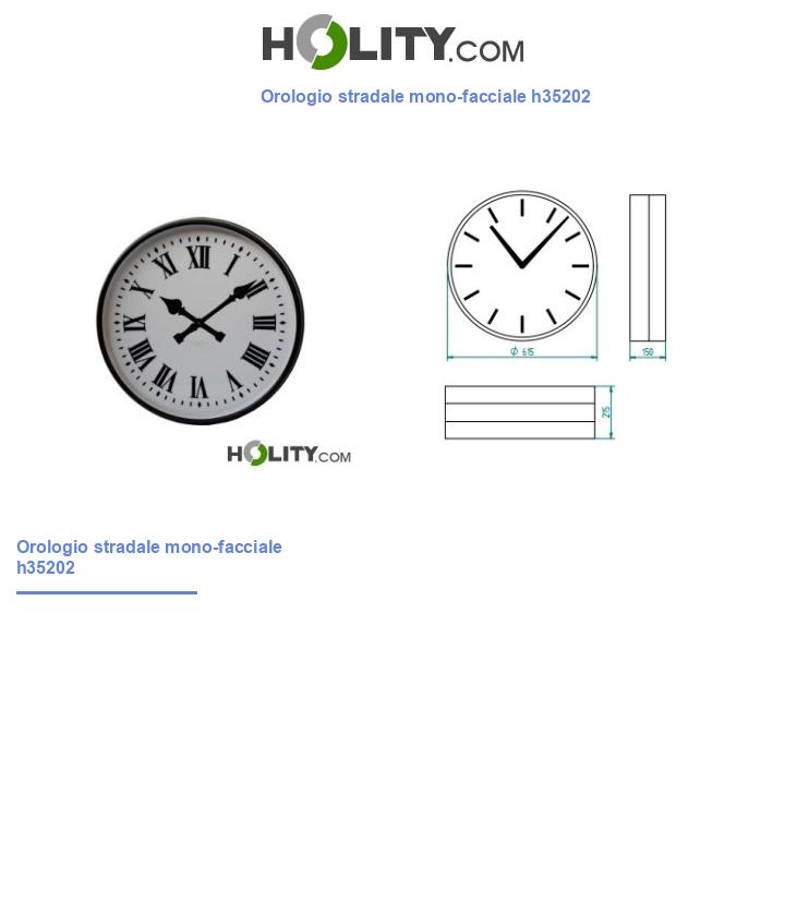 Orologio stradale mono-facciale h35202