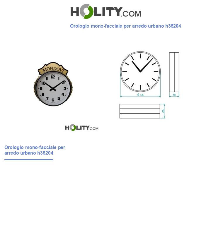 Orologio mono-facciale per arredo urbano h35204