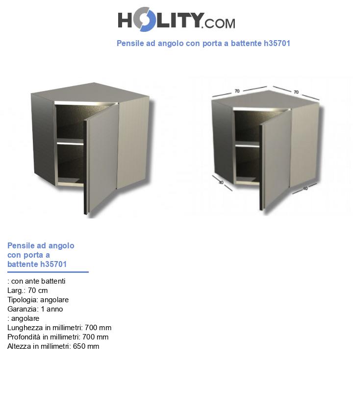 Pensile ad angolo con porta a battente h35701
