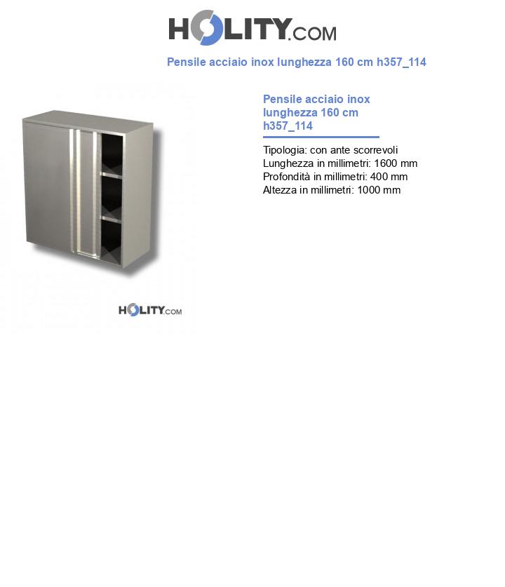 Pensile acciaio inox lunghezza 160 cm h357_114