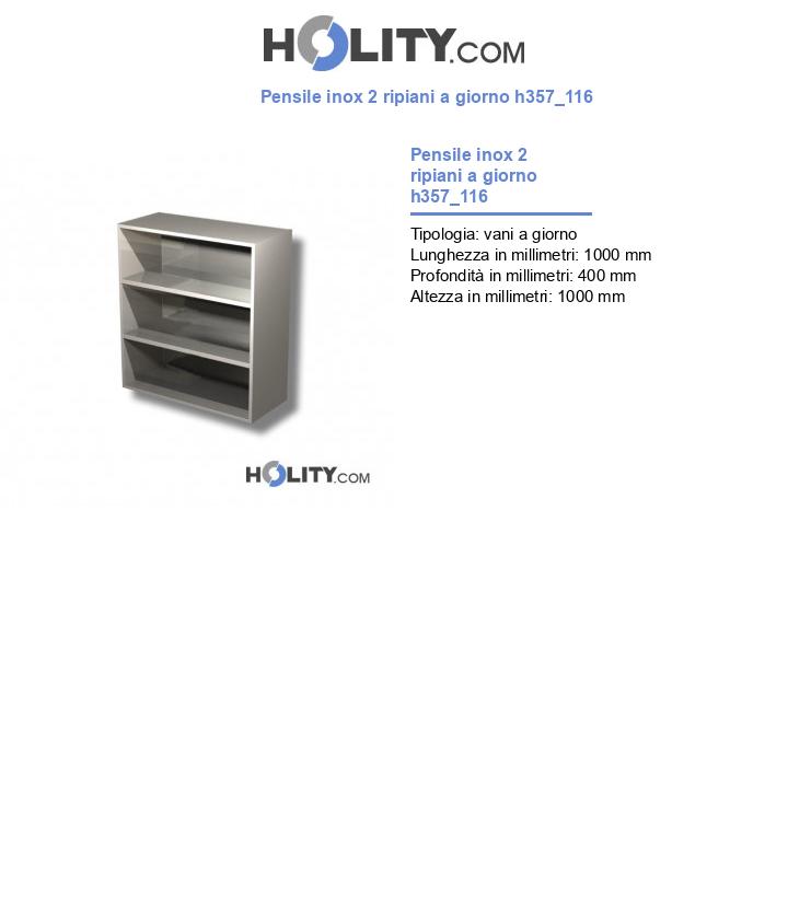 Pensile inox 2 ripiani a giorno h357_116
