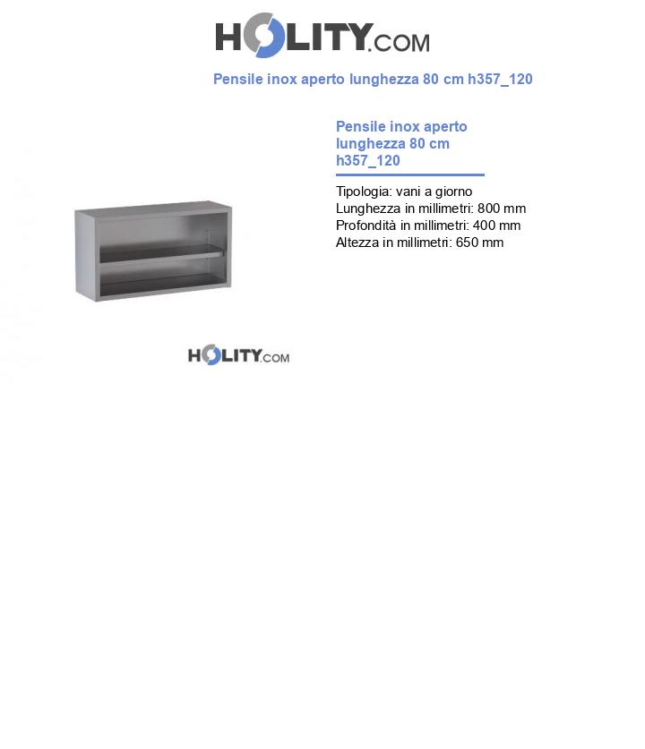 Pensile inox aperto lunghezza 80 cm h357_120
