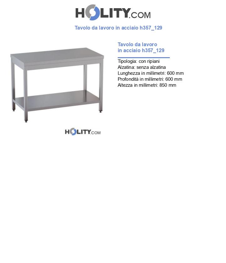 Tavolo da lavoro in acciaio h357_129
