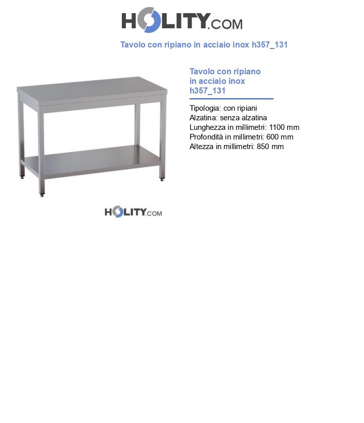 Tavolo con ripiano in acciaio inox h357_131