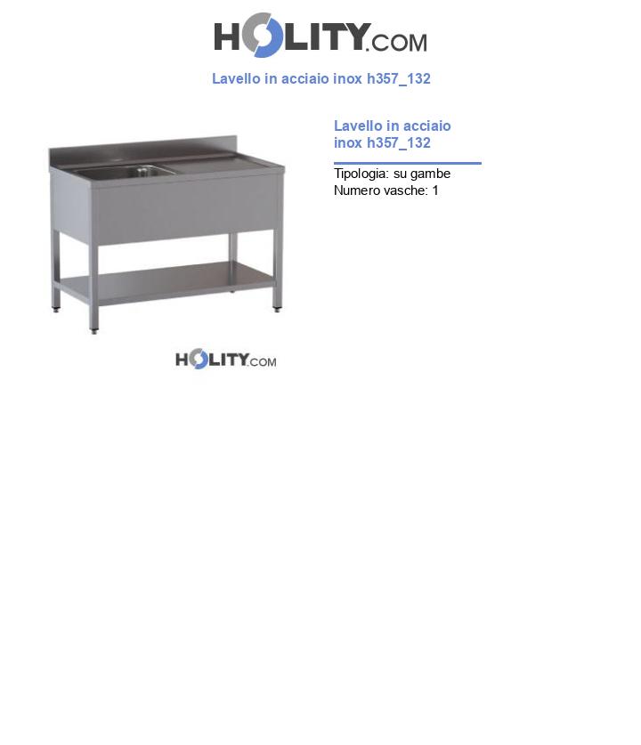 Lavello in acciaio inox h357_132