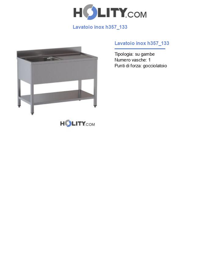 Lavatoio inox h357_133