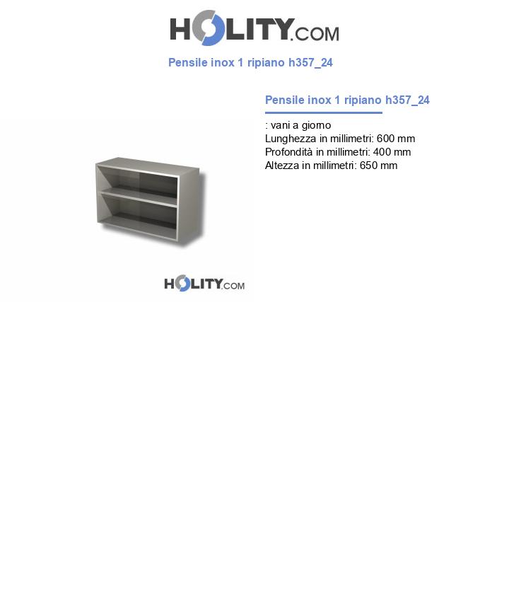 Pensile inox 1 ripiano h357_24