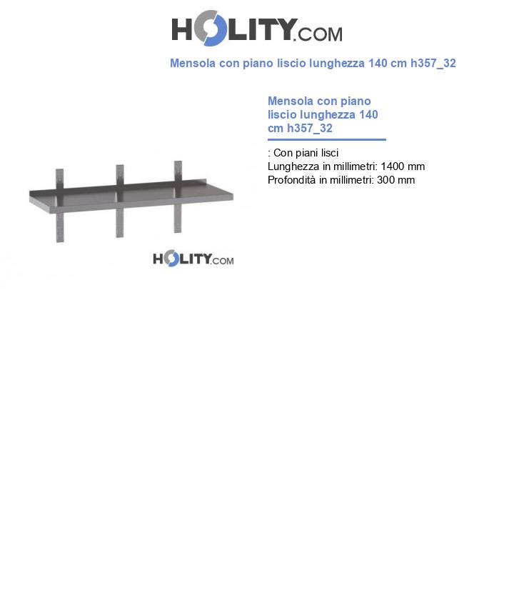 Mensola con piano liscio lunghezza 140 cm h357_32