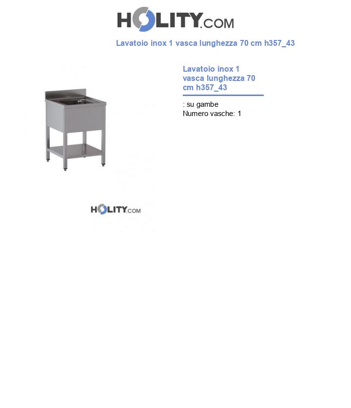 Lavatoio inox 1 vasca lunghezza 70 cm h357_43