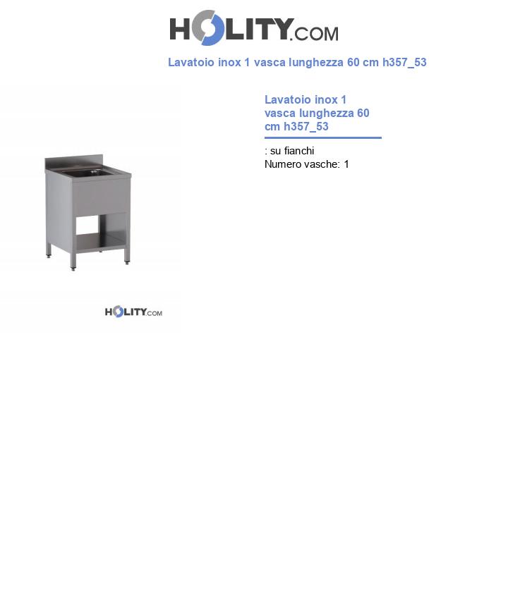 Lavatoio inox 1 vasca lunghezza 60 cm h357_53