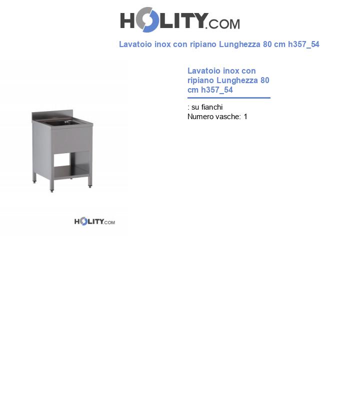 Lavatoio inox con ripiano Lunghezza 80 cm h357_54
