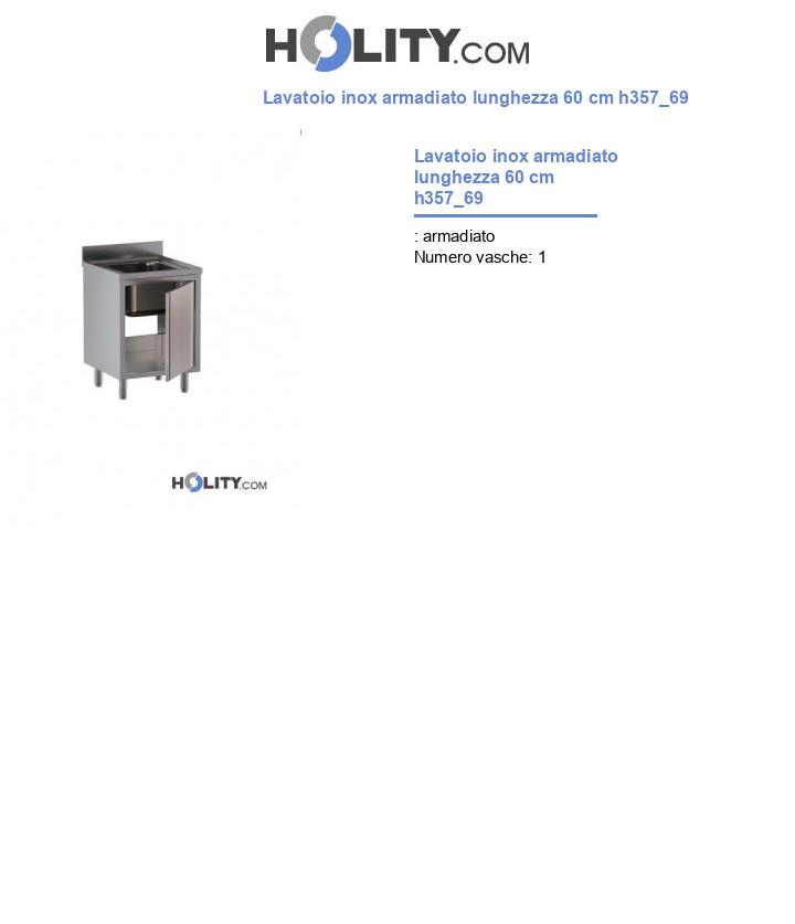 Lavatoio inox armadiato lunghezza 60 cm h357_69