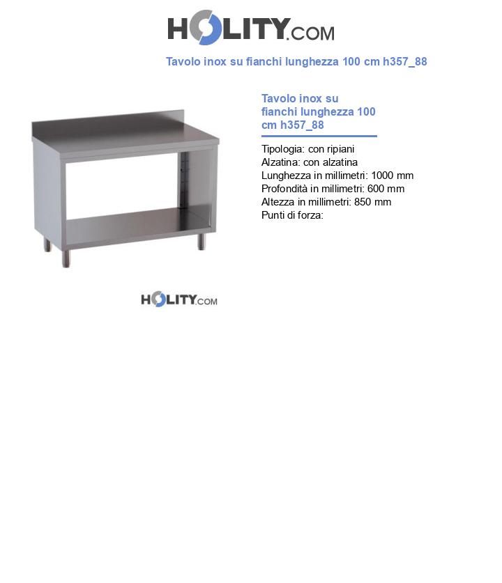 Tavolo inox su fianchi lunghezza 100 cm h357_88