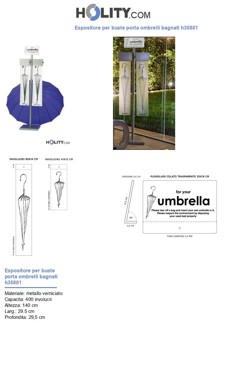 Espositore per buste porta ombrelli bagnati h35801