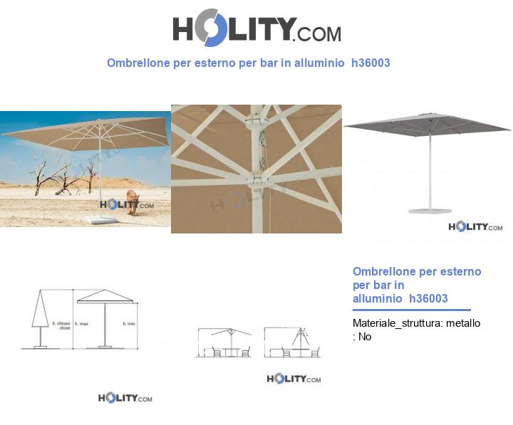 Ombrellone per esterno per bar in alluminio  h36003