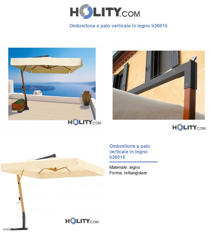 Ombrellone a palo verticale in legno h36015