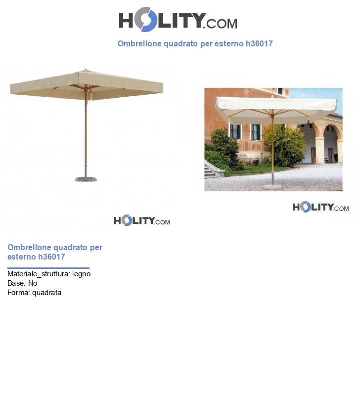 Ombrellone quadrato per esterno h36017