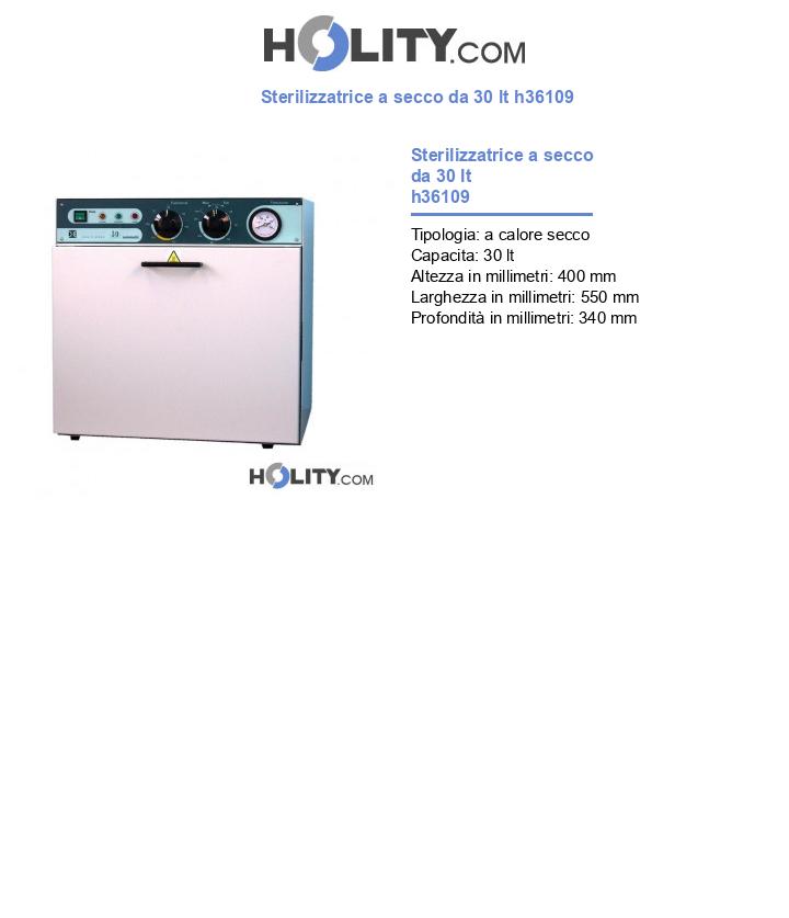 Sterilizzatrice a secco da 30 lt h36109